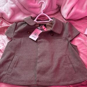 Cider Brown Houndstooth Cape Top